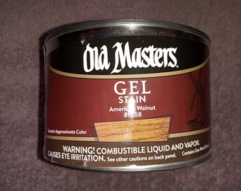 Old Masters American Walnut Gel Stain; Wood, Metal, Fiberglass, more; 1 Pint, 16 fl oz, 473mL; 81808