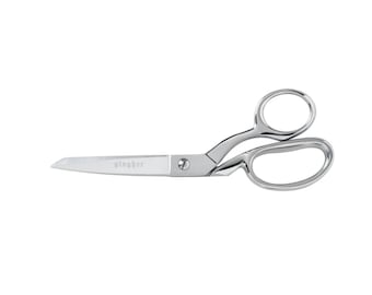 Tesoura profissional de tecido de alta qualidade; ideal para costura, patchwork, bordado e alfaiataria; Tesoura de alfaiate Gingher de 20 cm com lâmina afiada e cabo curvo.