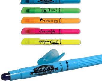 5 Dry Bible Highlighters, No Bleed or Smear, Bible Journaling Inductive Study, Bible Study Kit Markers, Highlighters, Pens; Accu-Gel