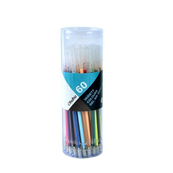 gel pen set 60 count metallic glitter pastel classic drawing art