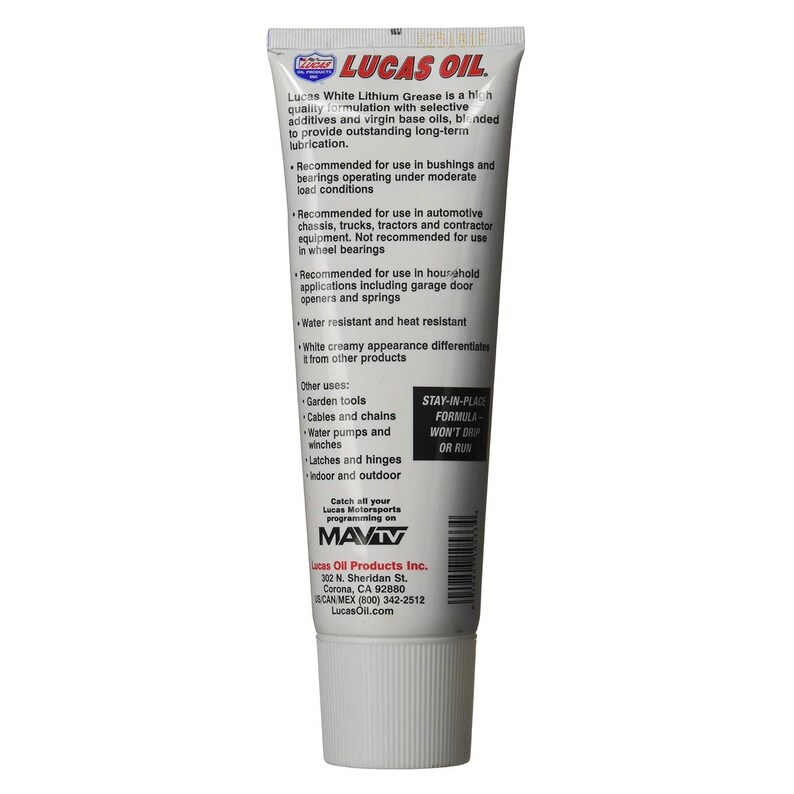 White Lithium Grease, Multi-Purpose Lubricant, Lucas Oil 10533 White Lithium Grease Lube, 8oz