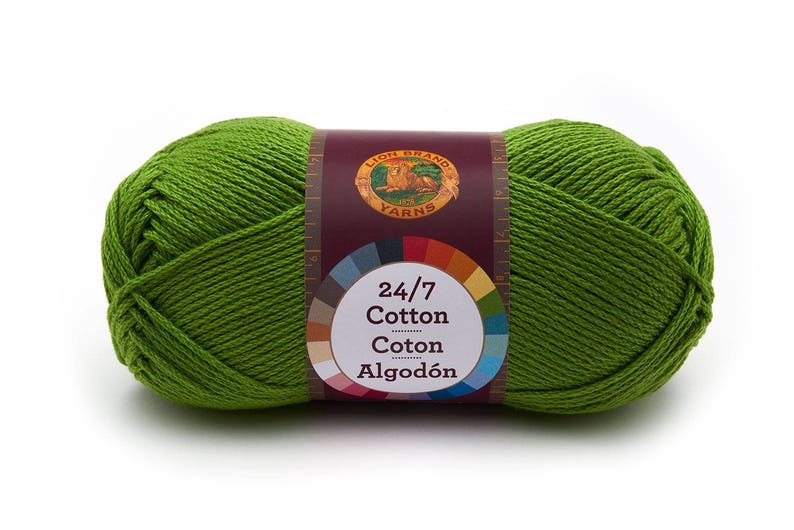 Grass Green Cotton Yarn Worsted Mercerized Cotton Etsy