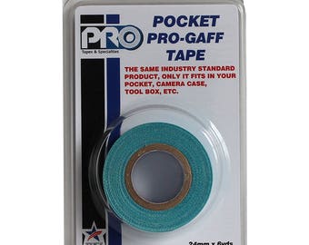 Teal Green Pocket Gaff Tape, Gaffer Tape; 1 in x 6 yd Heavy Duty Pro Grade Gaffer's Non-Reflective, Waterproof, Multipurpose Tape