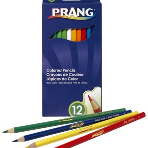 Lot de 12 crayons de couleur épais ; Livres de coloriage pour adultes Crayons à estomper, journal biblique, étude, dessin ; Prang