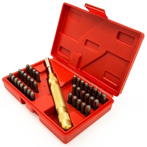 Stamping Punch Tool Stamp Set, Letters and Numbers NO HAMMER Stamp Set, 5/32 Inch; Metal, Wood, Plastic and Leather