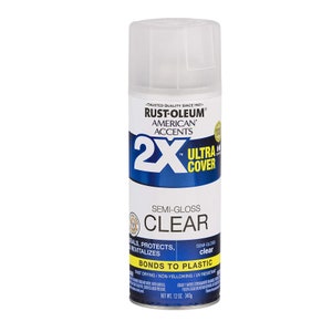 Semi Gloss Clear Spray Paint; Rust-Oleum American Accents Aerosol Spray; Interior and Exterior Use 12 oz 249859