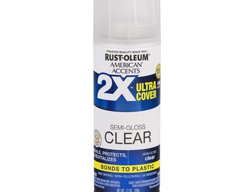 Semi Gloss Clear Spray Paint; Rust-Oleum American Accents Aerosol Spray; Interior and Exterior Use 12 oz 249859