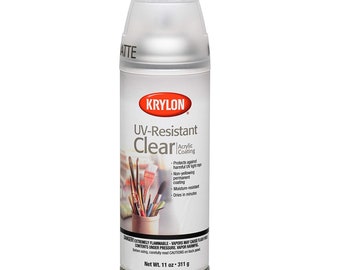 UV-Resistant Clear Matte Coating Varnish Sealant; Krylon K01309 Gallery Series Artist and Clear Coatings Aerosol Spray, 11-Ounce