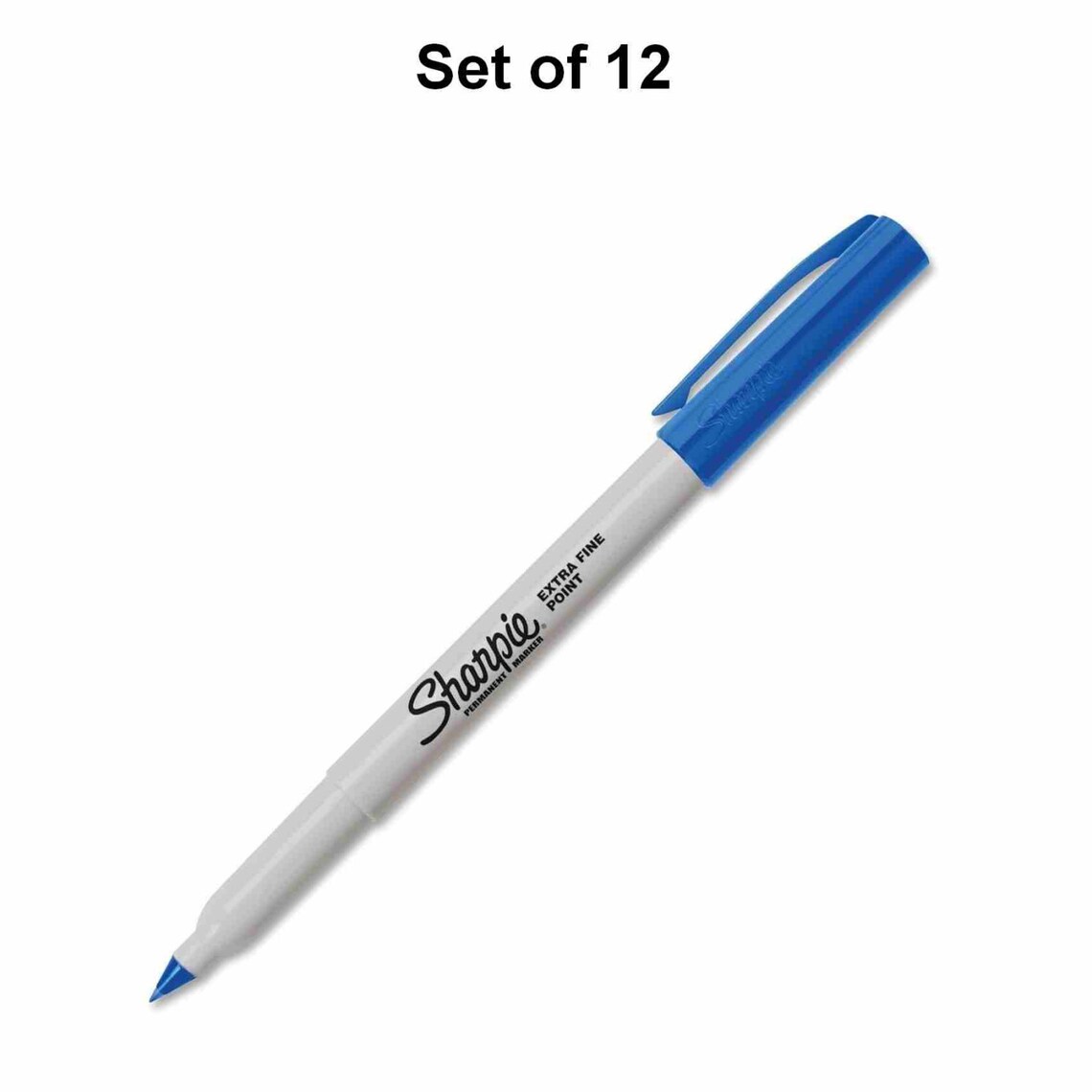 12 Sharpie Super Precise Blue Markers Sharpie Extra Fine Etsy