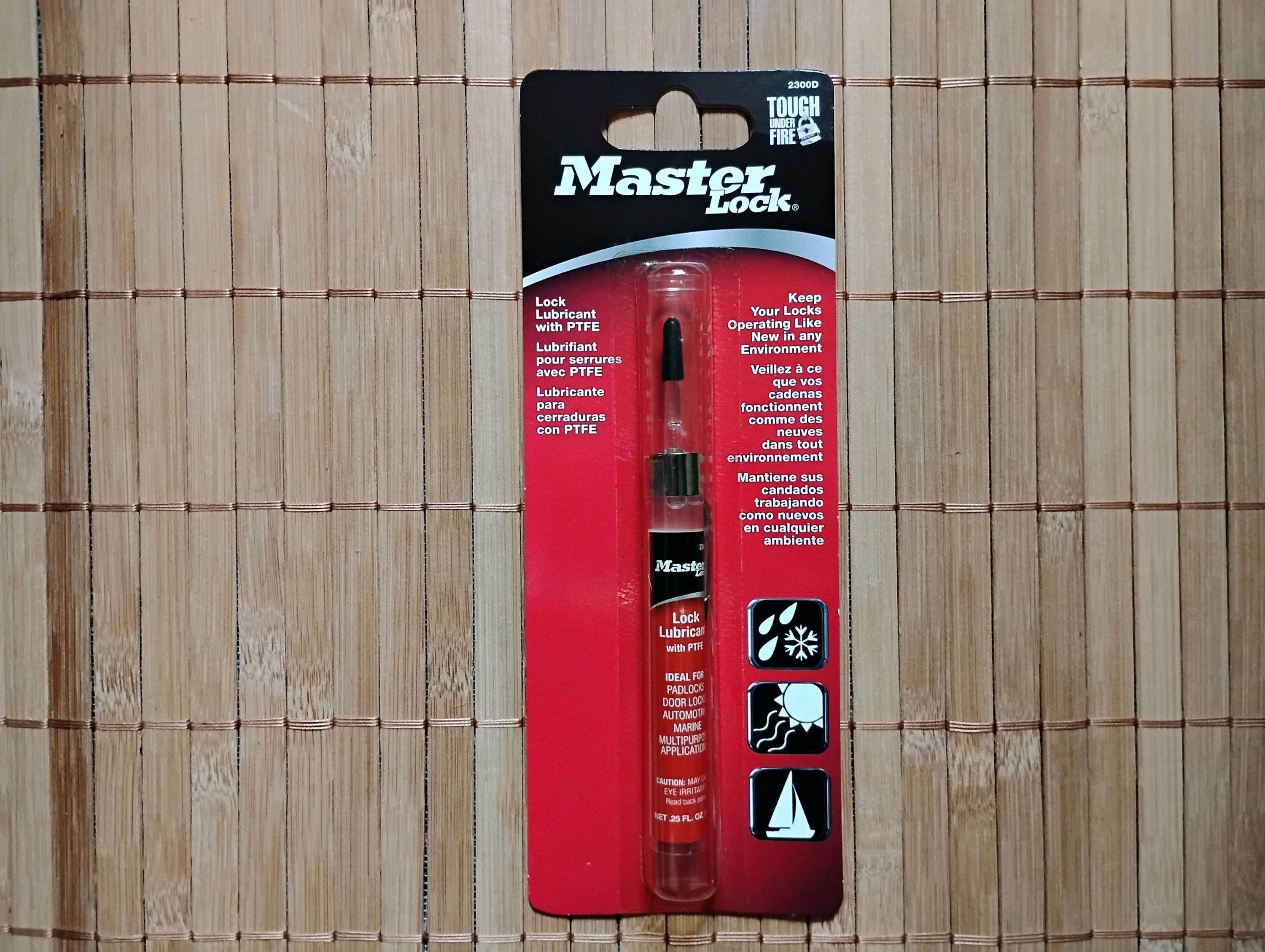 Master Lock PTFE Lock Lubricant, Non-toxic and Biodegradable Lock Lube Oil  Pen, 0.25 Fluid Ounces, 7.4ml 2300D, Red - Etsy