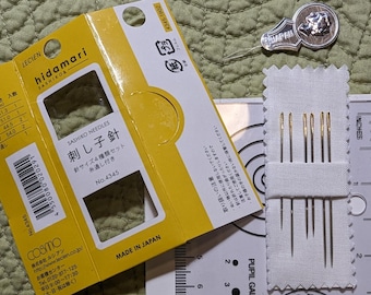 6 agulhas de bordado Hidamari Sashiko, Lecien Japan, importadas do Japão, afiadas, em aço de alta qualidade, com olhos banhados a ouro.