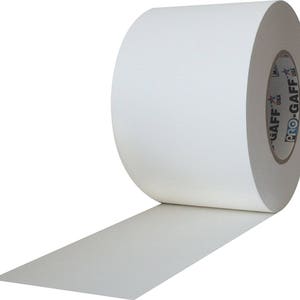 Ruban adhésif extra large blanc ; Ruban adhésif résistant non réfléchissant, imperméable et polyvalent de qualité professionnelle, 4 po x 55 vg