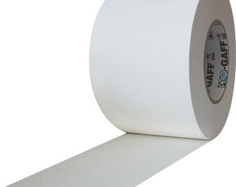 Extra Wide White Gaffer Tape; 4in x 55yd Heavy Duty Pro Grade Gaffer's Non-Reflective, Waterproof, Multipurpose Tape