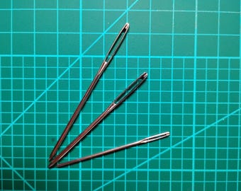 9 Large-Eye Blunt Steel Needles, 3 Sizes; Yarn, Knitting, Sewing, Quilting, Crochet, Darning  Needles
