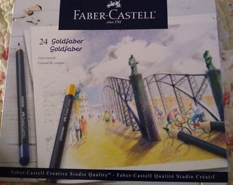 Faber-Castell Goldfaber Color Pencils - Tin of 24 Vibrant, Artist Quality Pencils for Coloring and Sketching 114624