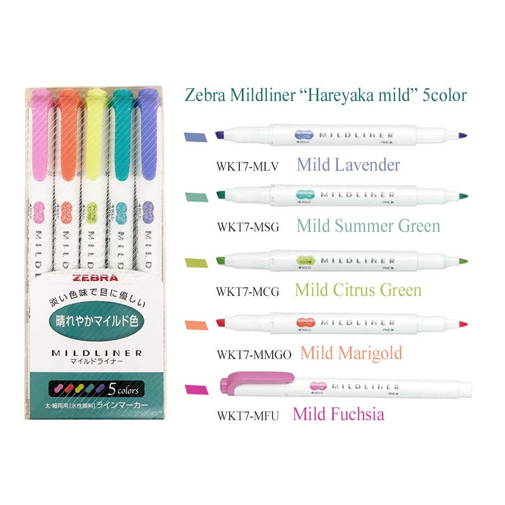 25 Zebra Mildliner Highlighters, Japanese Import; Kawaii