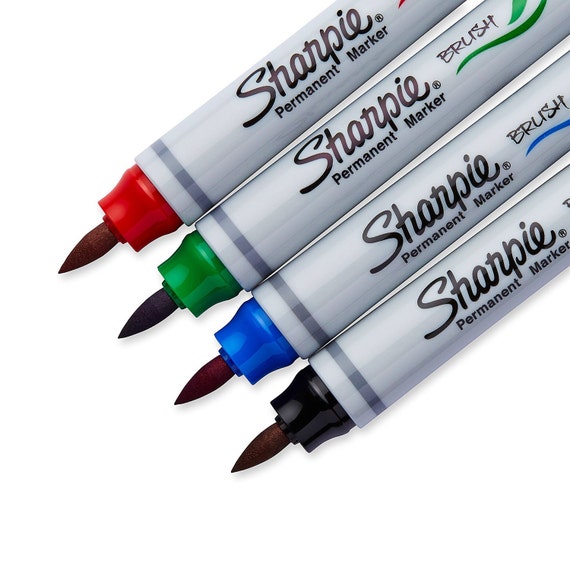 Color Sharpie Brush Tip Markers 4 Colors Red, Green, Blue, Black Brush Tip  Markers Illustration, Drawing, Blending, Shading, Rendering Arts 