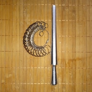 Ring Mandrel and Ring Sizer Guage Measurment Set; Sizes 2-15 us, 3-34 hk, eu 41-76, jp 1-34