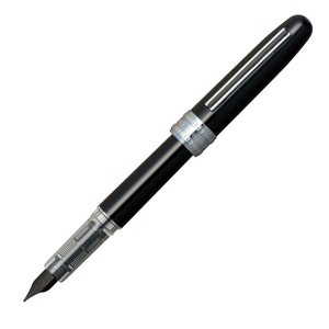 Platinum Plaisir Fountain Pen, 0.3 Fine Nib Fountain Pen, Ink Pen for Writing, Calligraphy, Drawing, Inking; Black Body