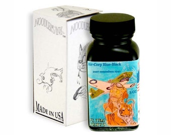 Aircorp Blue Black Fountain Pen Ink, Fountain Pen Bottled Ink; Noodlers 3 oz Bottle; Adult Coloring Books, Bible Journaling, Planer, Diary