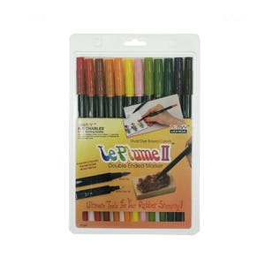Dual Brush & Extra Fine Pen Markers 12 Set, Garden Colors; Uchida Le Plume II Dual Brush Pen Art Markers; Drawing, Coloring Set