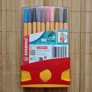20 Stabilo Point 88 Fineliner Pens, Book Coloring, Calligraphy, Drawing, Journaling, 0.4mm Fine Tip, Point &quot;Never Bleed or Smear&quot; Pens