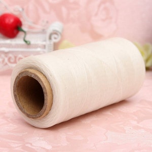 White Leather Sewing Nylon Waxed Thread, Cord, String; 1 mm, 260m