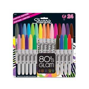 Sharpie "Limited Edition - 80s Glam" Permanent Marker Fine Point Tip 24 Colors Pack; Drawing, Coloring Pens, Markers; Sharpie Arts Crafts