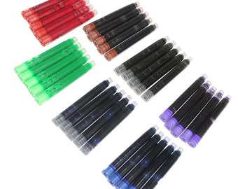 35 cartuchos de tinta para pluma estilográfica, 7 colores, tamaño internacional estándar.