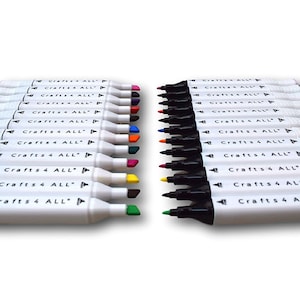 12 Dual Tip Fabric Art Markers, Colored Fabric T-Shirt Markers, Washable Art; Quick Dry, Minimal Bleed, Mess Free Ink