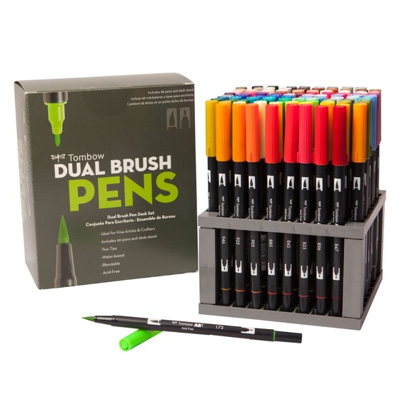 108-Piece Dual Brush Pen Set in Marker Case