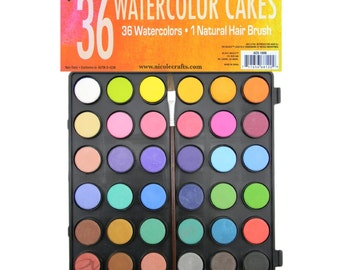 36 Watercolor Cakes, Watercolour Palette, Watercolor Painting Supplies