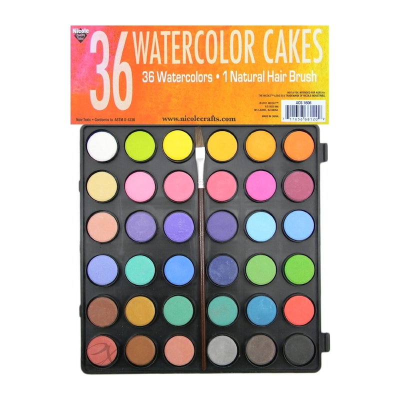 36 Watercolor Cakes Watercolour Palette Watercolor Painting Etsy