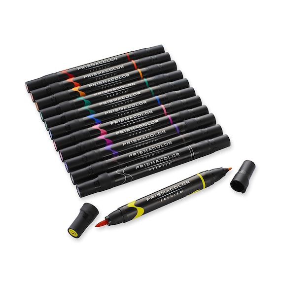 Prismacolor Premier Professional Art Double-ended 12 Markers, Primary  Colors Drawing, Blending, Shading, Rendering, Prismacolor Arts Crafts 