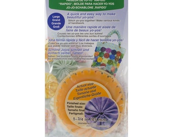 Yo-Yo Suffolk Puffs Fabric Flower Making Template, Guide, Quilt Pattern; Fabric Yo-Yo Maker; Round Large, 1 3/4 inch, 45mm
