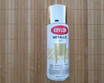 Krylon Metallic Gold Aerosol Spray Paint; Durable Brilliant Finish; Fast Drying; K01706