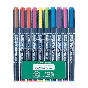 Zebra Optex Care Highlighters, 10 Colors; Japanese Import; Zebra Dual Ended Fluorescent Highlighter Mildliner, Marker, Pen