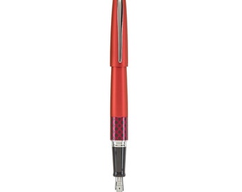 Red Pilot Fountain Pen, Pilot Metropolitan Fountain Pen, Medium Nib MR Retro Pop Fountain Pen, Black Ink; Calligraphy Drawing Inking