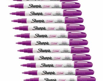 12 Magenta Sharpie Paint Markers, Fine Point, Oil-based Permanent