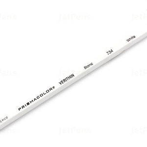 Prismacolor Premier Verithin Hard Lead Set of 12 White Pencils; Drawing, Blending, Shading & Rendering, Prismacolor Arts Crafts