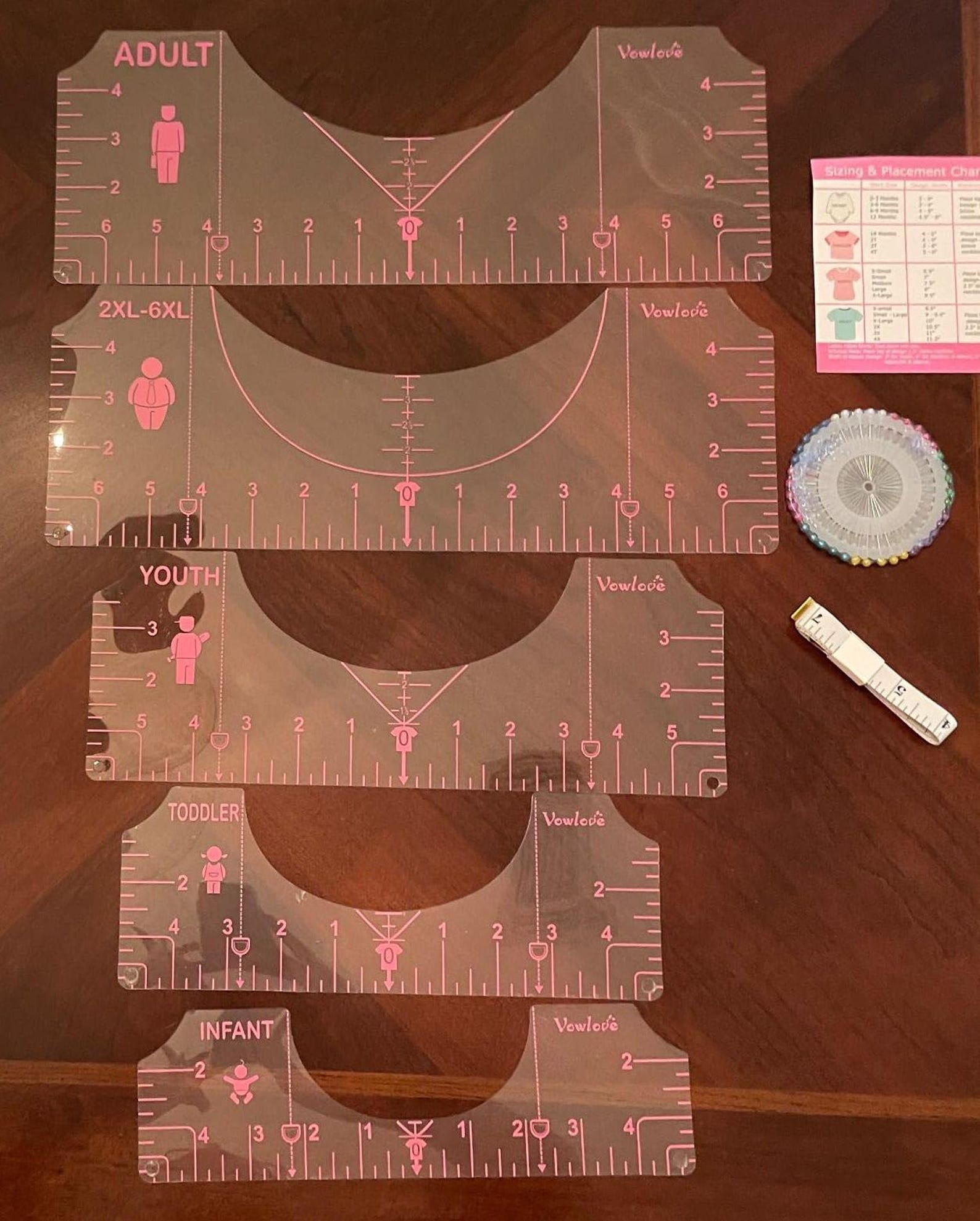 T-shirt Ruler Guide, T Shirt Measurement Tool Template, Vinyl Alignment ...