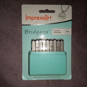 28 Piece Metal Punch Stamp Set, Lowercase Letter Stamp Set, 3mm, Bridgette Font; Metal, Wood, Plastic and Leather Punches
