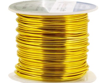 Gold Aluminum Craft Wire, 16 Gauge; Anodized Jewelry Making, Beading, Floral, Sculpting, Wire Weaving; 100ft