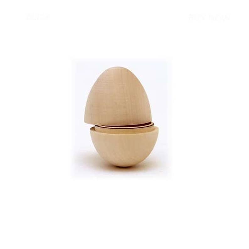 2.75 Blank Hollow Wooden Egg Dolls, Set of 6 Fillable Unpainted Blank Wooden Easter Egg Blank Hollow Matryoshka Wooden Eggs image 1