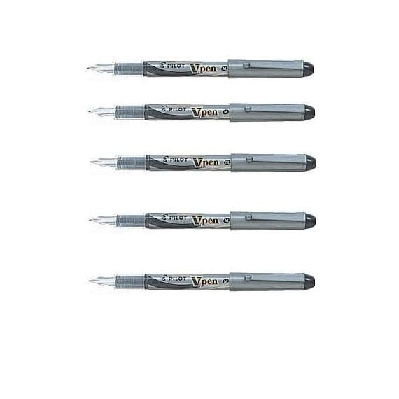 Fine Point Pilot V Pen Sticky Notes Value Set Black Ink Varsity Disposable Fountain Pen 5-Pack 