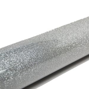 Silver Glitter Iron On HTV Heat Transfer Vinyl for Most Fabrics; Cricut, Silhouette or cut by hand; 12x20 inch Heat Transfer Vinyl