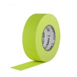 Ruban adhésif jaune fluorescent ; Ruban adhésif résistant non réfléchissant, imperméable et polyvalent de qualité professionnelle, 2 po x 55 m, plus résistant que le ruban adhésif en toile