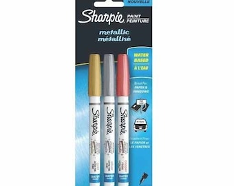 Sharpie Metallic Glitter Paint Pens. Gold/Silver/Copper Rose. Extra-Fine Point. Illustration, Drawing, Blending, Shading, Rendering, Crafts