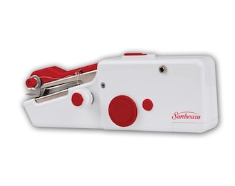 Portable Cordless Handheld Sewing Machine; Sunbeam Handheld Sewing Machine Red & White