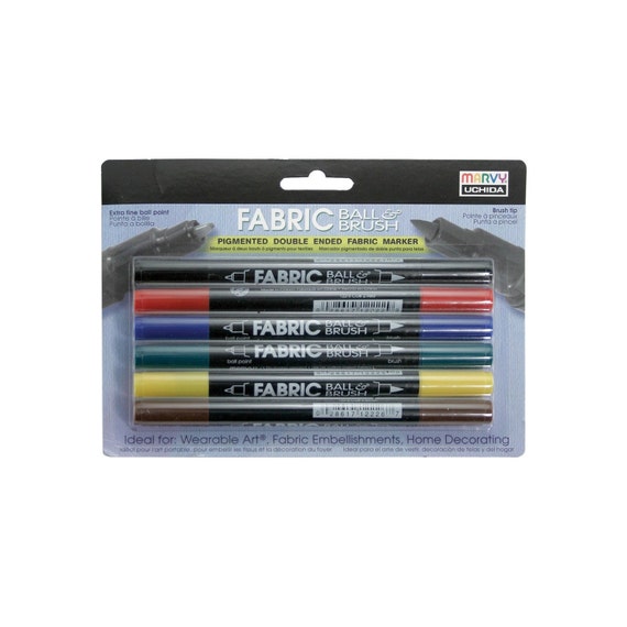  Uchida 122-C-1 Marvy Fabric Ball and Brush Marker, Black